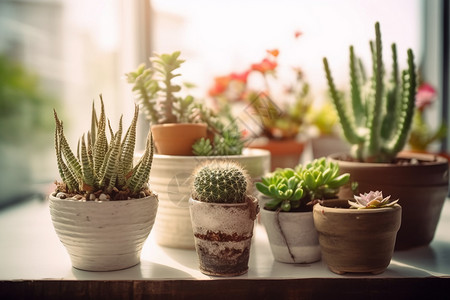 室内的新鲜盆栽植物图片