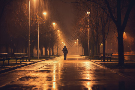下雨时街道上的行人图片