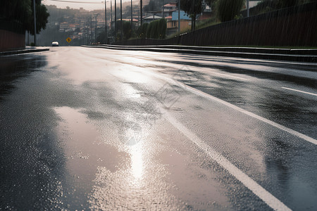 户外雨天雨季户外的道路背景
