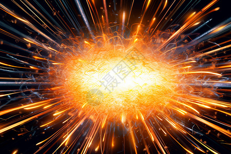 爆炸发出光的电粒子设计图片