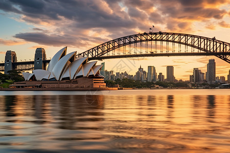 澳大利亚著名建筑悉尼著名的旅游景点背景