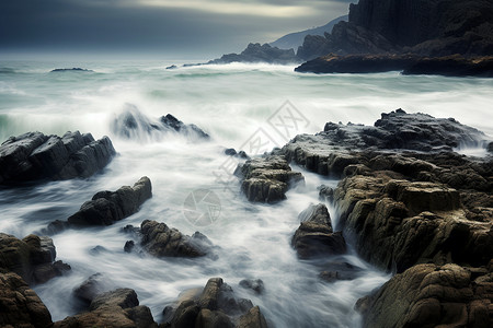 波涛汹涌动人心魄海浪波涛汹涌的海浪背景