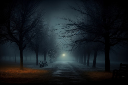 树林晚上恐惧的街道设计图片