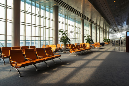 明亮的机场休息大厅图片