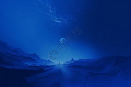 戈壁风景抽象的戈壁夜景设计图片
