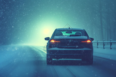 雪天的汽车图片