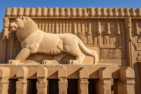 狮子的雕塑雕刻高清图片素材