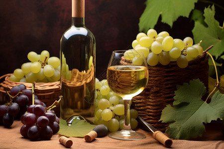 酿制的白葡萄酒图片素材
