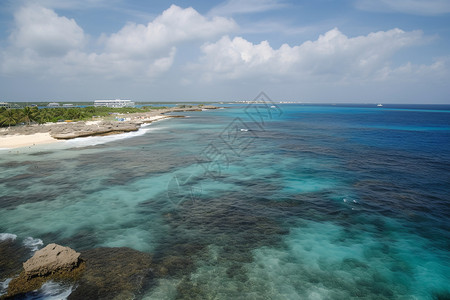 清澈的加勒比海水背景图片