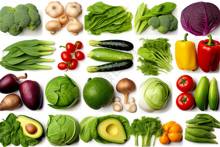 绿色蔬菜拼贴图背景图片