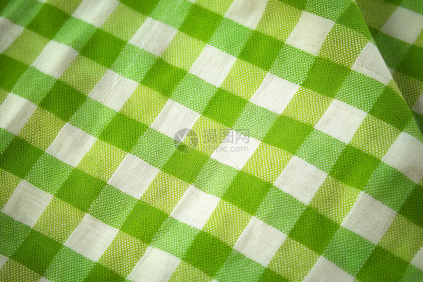 绿色格子布料图片