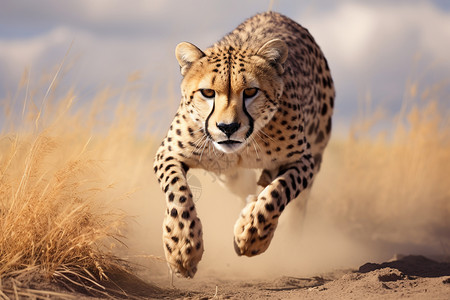 奔跑中的猎豹背景图片