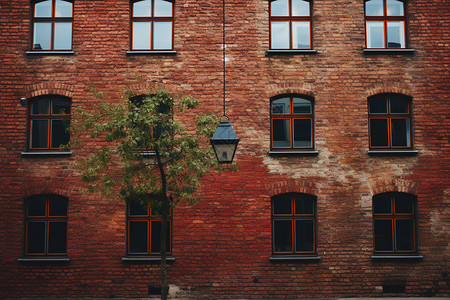 丹麦复古建筑墙壁背景图片