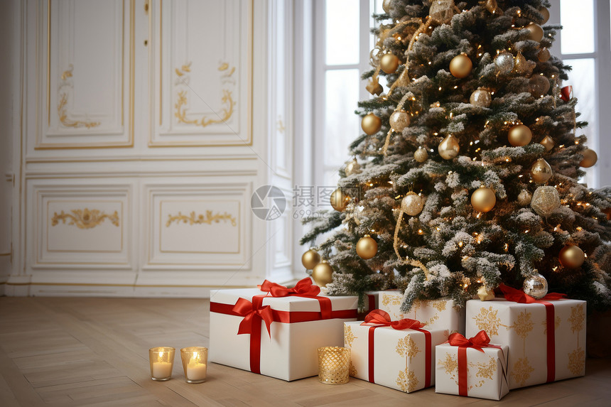 节日的圣诞树图片