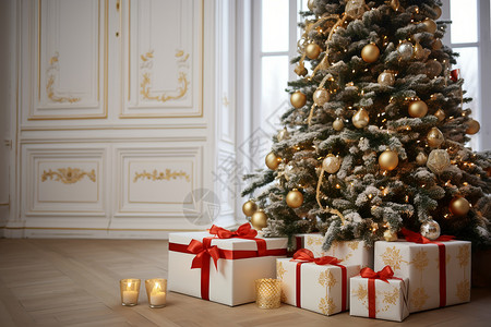 节日的圣诞树背景图片