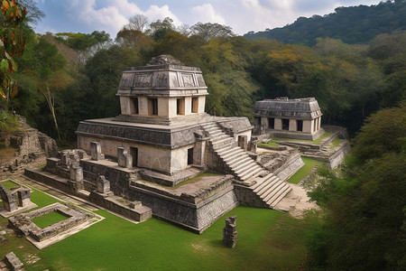 古代妇性地标性古建筑背景