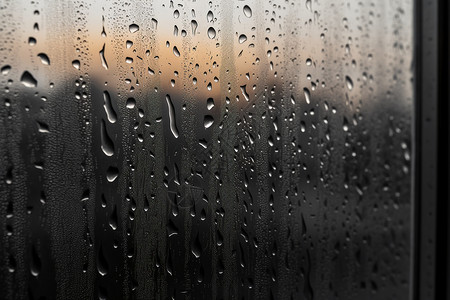 挂满雨滴的玻璃背景图片