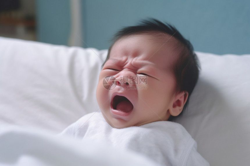 哭泣的小婴儿图片