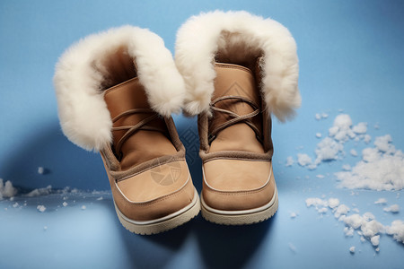 冬季保暖的雪地靴高清图片