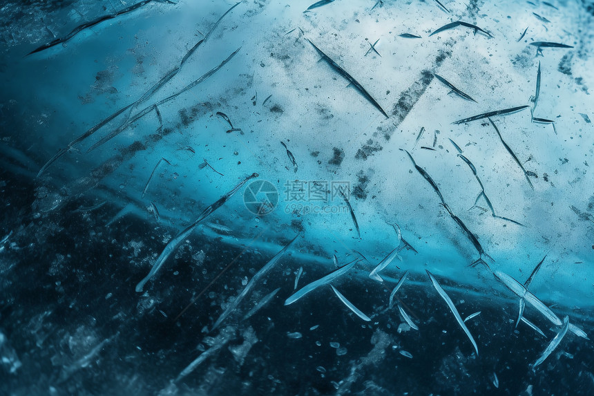 冰上的裂纹图片