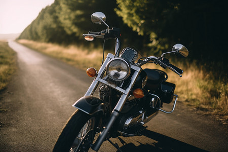 运动摩托车特写高清图片