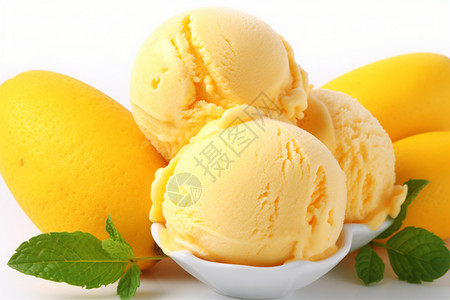 美味的芒果冰淇淋图片