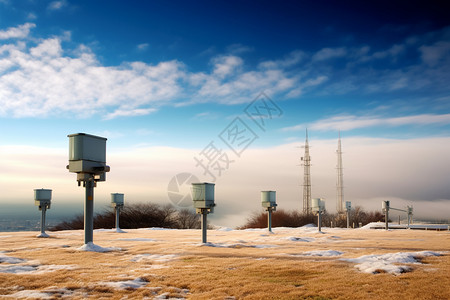 气象台户外山顶的测温站背景