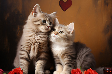 两只可爱的小猫动物高清图片素材