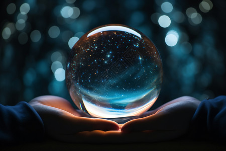 美丽的玻璃水晶球背景图片
