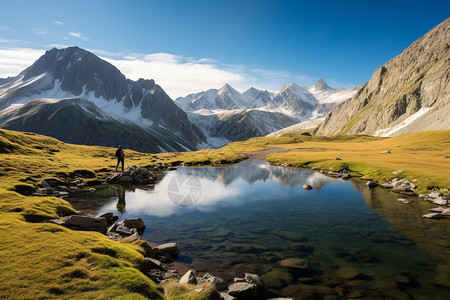 美丽的湖泊风景山脉高清图片素材