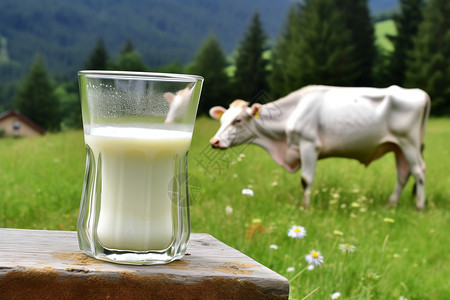 草原牛奶新鲜清爽的牛奶背景