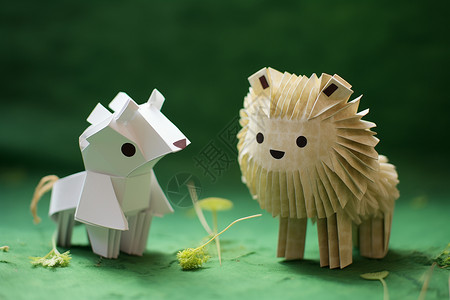 动物折纸儿童手工折纸背景