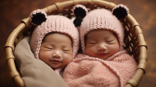 龙凤胎宝宝可爱的双胞胎宝宝背景
