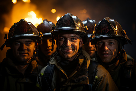 消防员团队的合作和友情背景图片