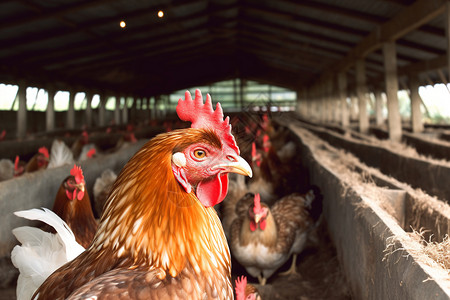 农场饲养的家禽小鸡高清图片素材