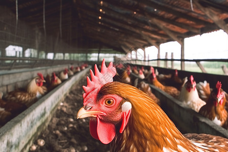 养鸡场的鸡农场高清图片素材