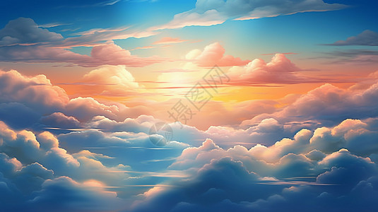 天空中的云彩艺术插图图片