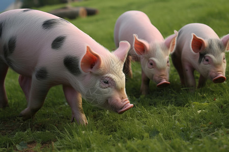 农场猪圈里的猪背景图片
