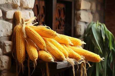 晒干的玉米种子图片