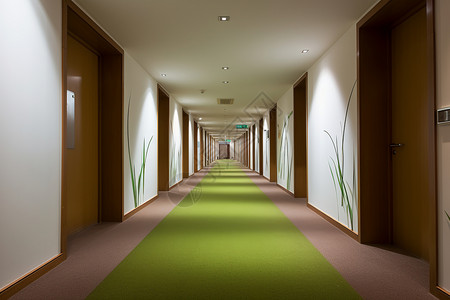 现代酒店的走廊图片