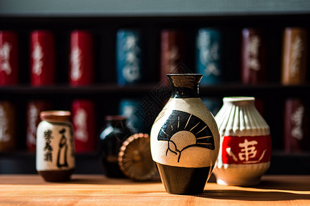 废弃陶器瓶日本的精美陶器背景