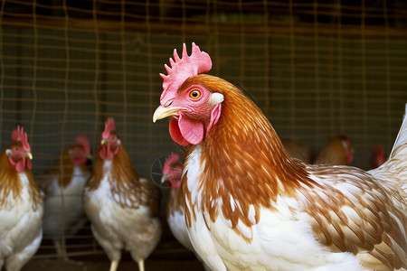 农舍里的家禽动物高清图片素材