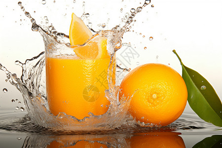 展示美味的橘子汁背景图片