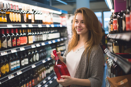 买真酒买酒的女孩背景