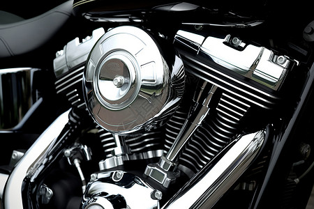 强劲的摩托车发动机高清图片