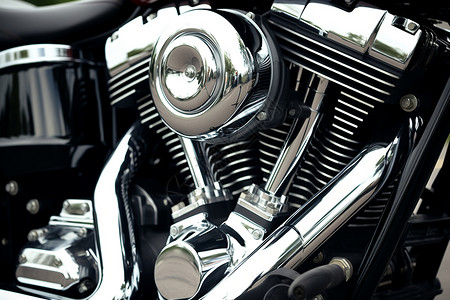 干净到反光的摩托车发动机背景图片