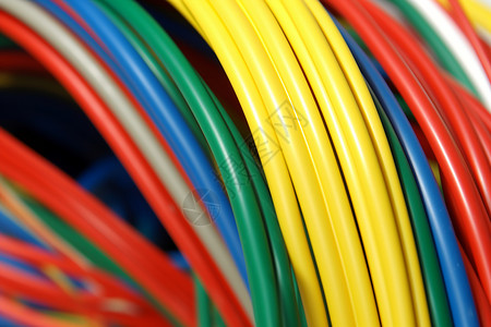 彩色电缆电线绝缘的高清图片