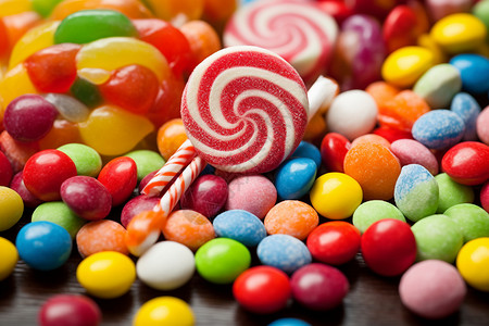 棒棒糖手绘图美味的糖果背景