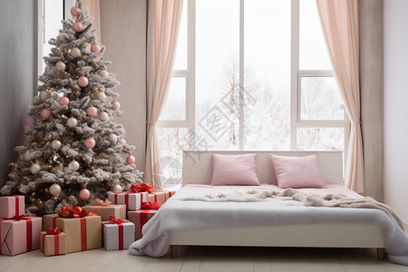 卧室圣诞节装饰图片