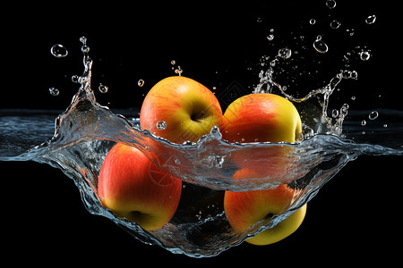 苹果下降飞溅的水滴图片